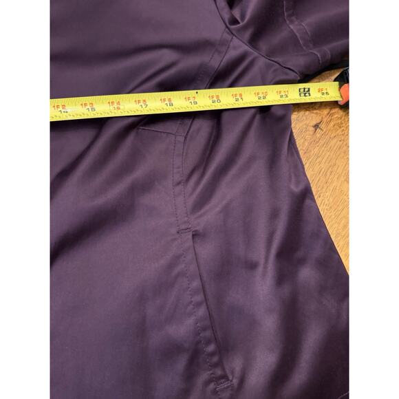 LAL Live A Little Womens 1X Button Down Silky Coat 3/4 Puffy Sleeves Lined Plum - Picture 7 of 10